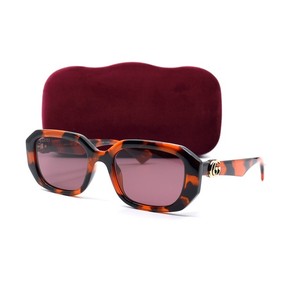 GUCCI GG1535S 005 TORTOISE ORANGE VIOLET LENS AUTHENTIC SUNGLASSES - Picture 10 of 16
